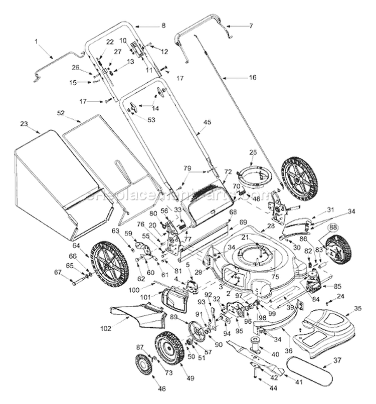 Page A Diagram and Parts List for 12A-565I401 2003 Yard Man Lawn Mower